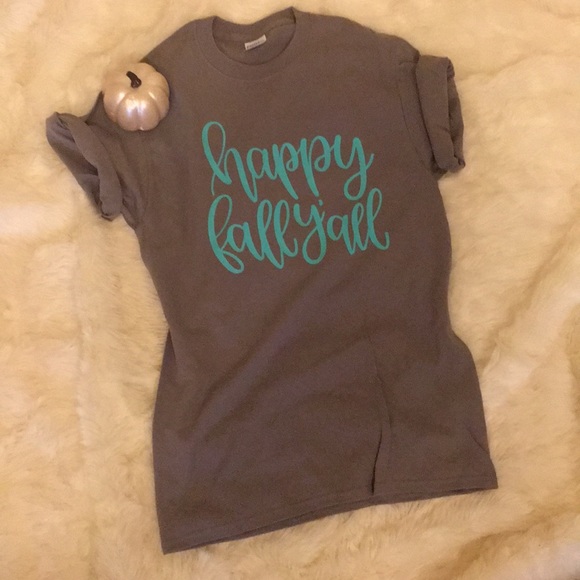Tops - happy fall y’all turquoise and brown various sizes